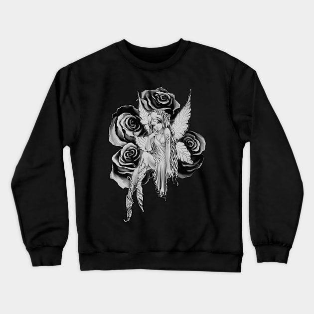 Fairy B/W Crewneck Sweatshirt by AmandaRain